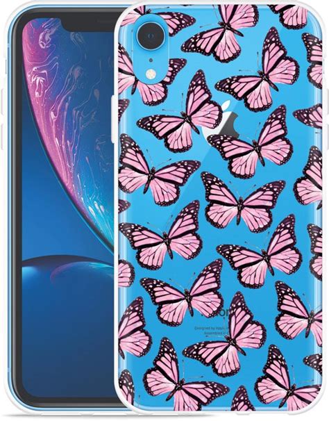 Cazy Hoesje Geschikt Voor Iphone Xr Roze Vlinders Bol