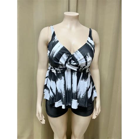 Plus Size Two Piece Swimsuit Xl Short Bottom Bikini Set Shopee Philippines