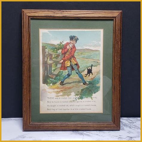 Framed "Crooked Man" Nursery Rhyme Vintage Book Page in 2023 | Crooked ...