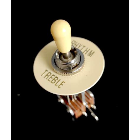 Cream Les Paul Rhythmtreble Ring Toggle Switch Plate Gold Lettering