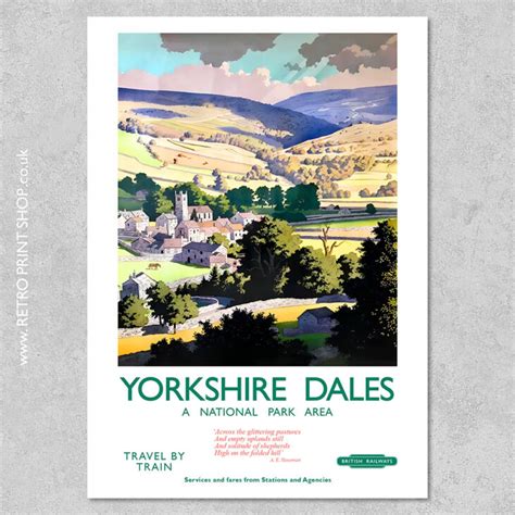 Br Yorkshire Dales Poster Vintage Railway Posters Retro Print Shop