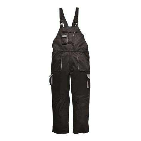 TX17 Portwest Texo Contrast Bib Brace Medium Lined Black