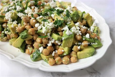 SALADE DE POIS CHICHES AVOCAT ET FETA Healthy Julia