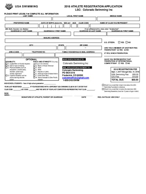 Fillable Online USA SWIMMING TRANSFER REQUEST FORM CURRENT REGISTRATION