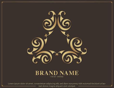 Dessin Au Trait Logo Ornement De Luxe Vecteur Premium