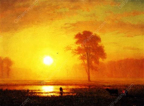 Sunset On The Plains Albert Bierstadt Oil Paintings