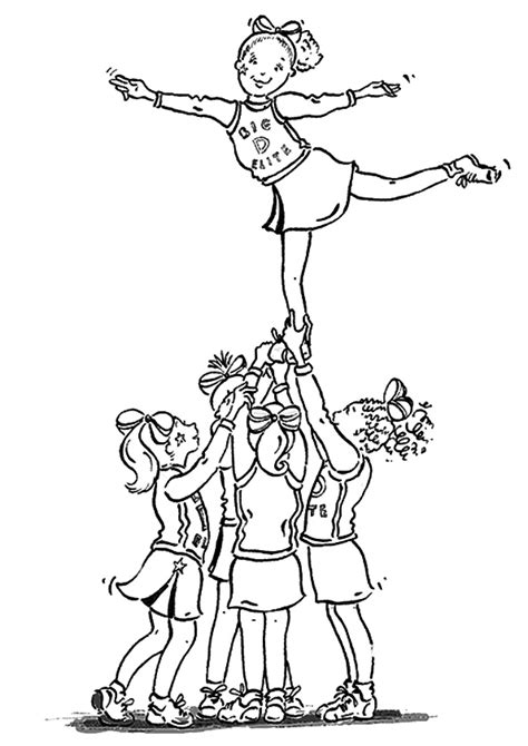 Cheerleader Coloring Pages And Books 100 Free And Printable