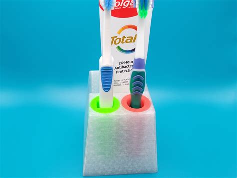 Double Toothbrush And Toothpaste Holder With Inserts And Drainage By Phil Caruso Download Free