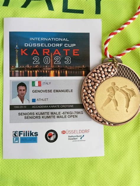 Karate Emanuele Genovese Dellakc Medaglia Di Bronzo A D Sseldorf