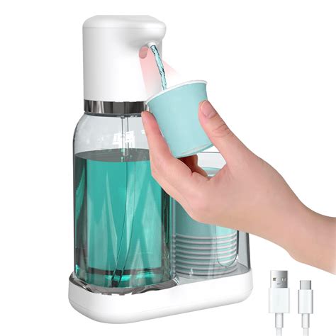 WhiteRhino Automatic Mouthwash Dispenser 25oz Refillable Pump Bottle