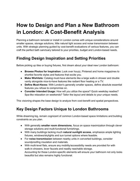 Ppt How To Design And Plan A New Bathroom In London A Cost Benefit