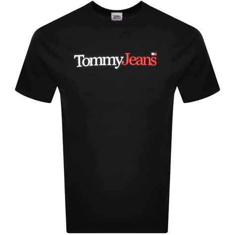 Tommy Jeans Essential Logo T Shirt Black Mainline Menswear Australia