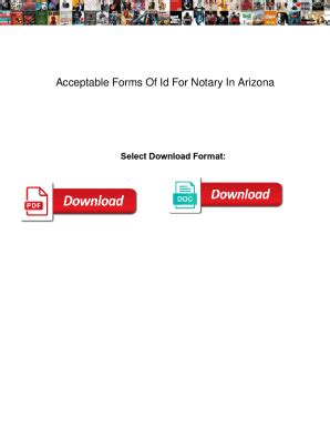 Fillable Online Acceptable Forms Of Id For Notary In Arizona