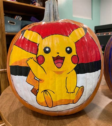 Pikachu Pumpkin Diy Halloween Decorations Hand Painted Pumpkin