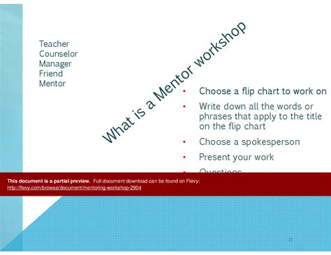 PPT Mentoring Workshop 29 Slide PPT PowerPoint Presentation PPTX Flevy