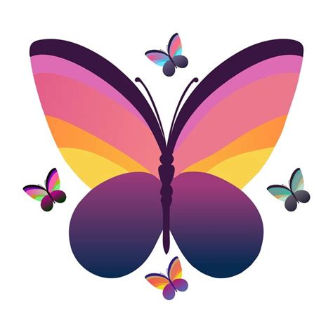 Vector Arte Mariposa Colorido Paquete Vector Premium