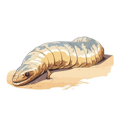 Premium Vector Hand Drawn Flat Color Sandworm Illustration