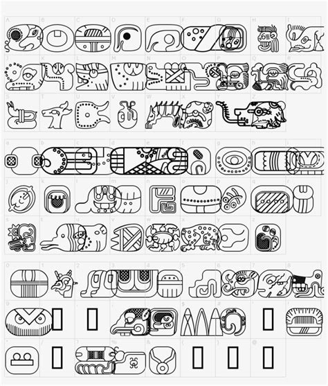 Glyphs Font Download Mayan Typography 1000x1150 Png Download Pngkit