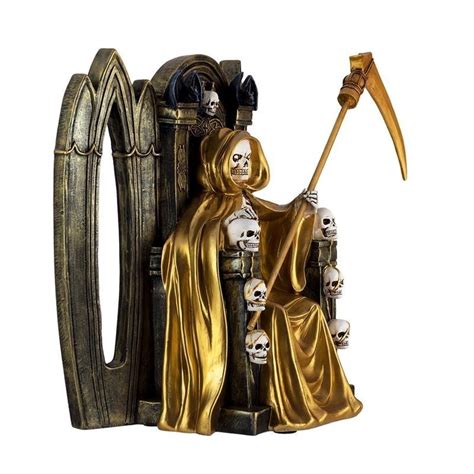 Imagen Santa Muerte Sentada Dorada Cm