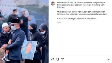 Ridwan Kamil Ucapkan Selamat Beristirahat Kepada Eril Dan Minta Izin