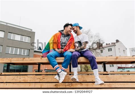 Gay Couple Turned Into Rainbow Flag Stock Photo Shutterstock