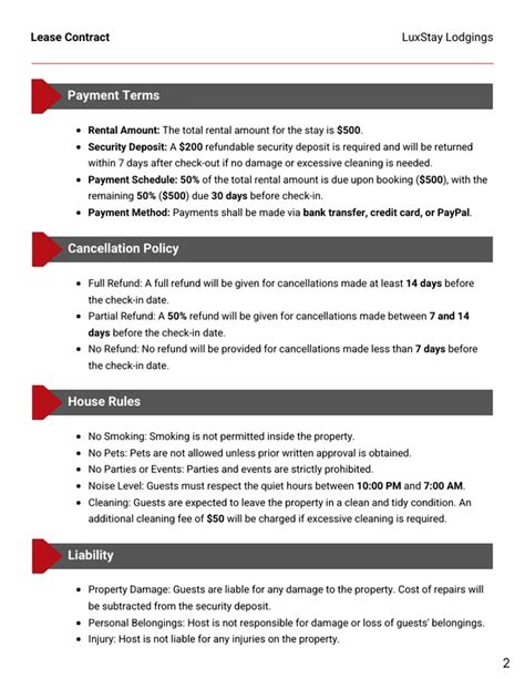 Airbnb Rental Contract Template Venngage