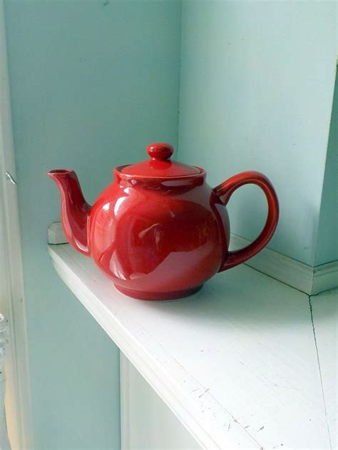 Vintage Ceramic Bright Red Teapot Red Teapot Tea Party Etsy Canada