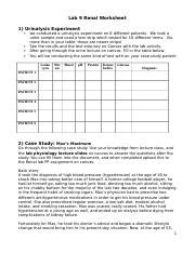 Renal Lab Worksheet 2 Docx Lab 9 Renal Worksheet 1 Urinalysis