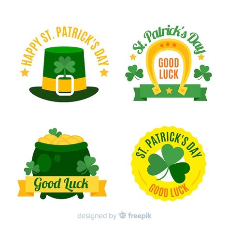 Free Vector St Patrick S Day Badge Collection