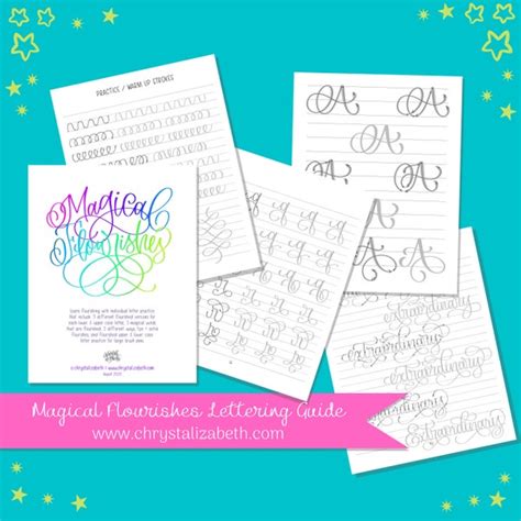 Hand Lettering Worksheets Etsy