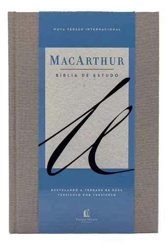 Bíblia De Estudo Macarthur Nvi Capa Dura Tecido Cinza