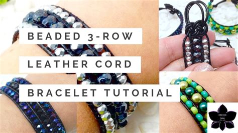 Diy Beaded Three Row Leather Cord Wrap Cuff Bracelet Tutorial And