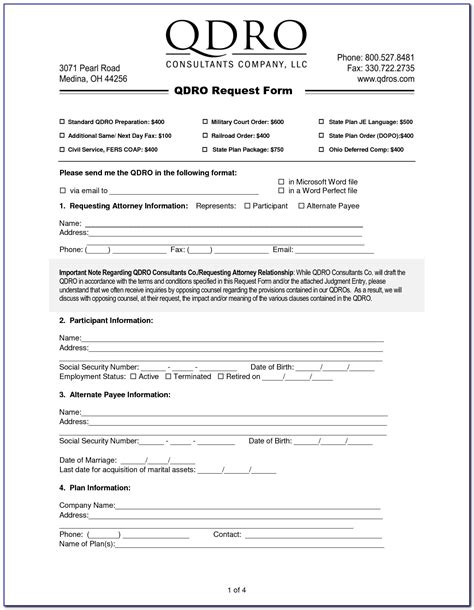 Free Printable Qdro Forms Printable Forms Free Online