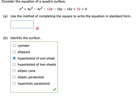 Solved Consider The Equation Of A Quadric Surface X2 4y2