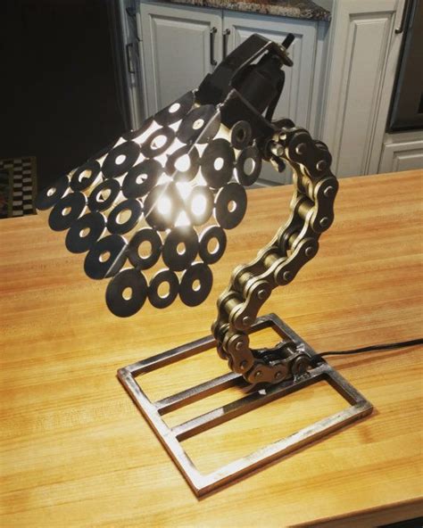 Roller Chain Desk Lamp By Ctsmetalworks On Etsy Metal Art Projects