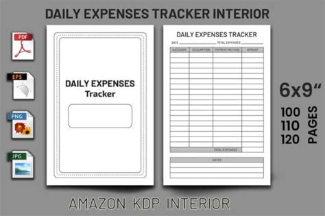 Daily Expenses Tracker KDP Interior Graphic By MB Graphics Creative