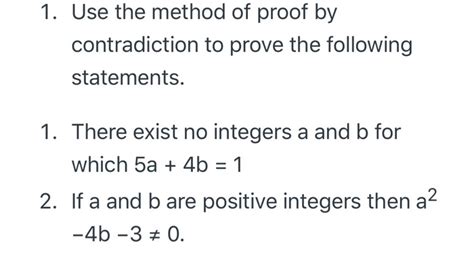 Solved 1 Use The Method Of Proof By Contradiction To Prove