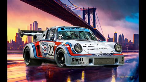 1974 Porsche 911 Carrera RSR 2 1 Turbo Brooklyn Bridge Painting By