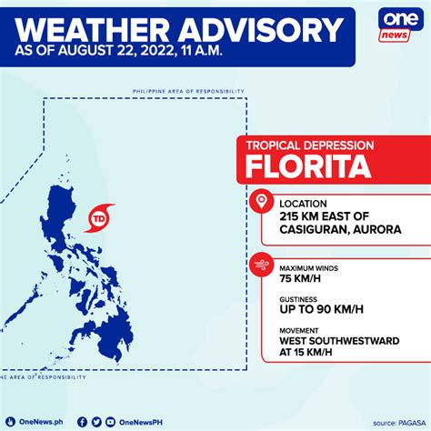 ONE News PH On Twitter FloritaPH Intensifies Into Tropical Storm