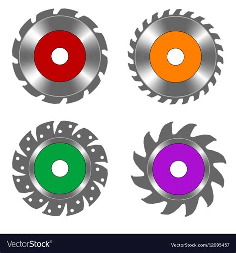 Four types of circular saw blade Royalty Free Vector Image