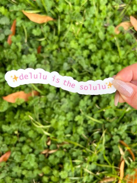 Delulu Is The Solulu Sticker Cute Funny Meme Mental Health Etsy