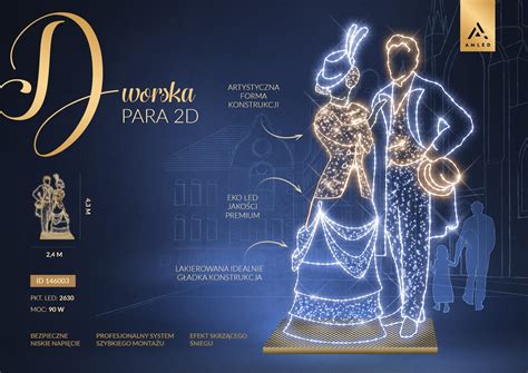 Dekoracja iluminacja wolnostojąca LED Dworska Para 2D 4 3m wysokości AM