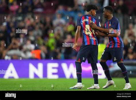 Lamine Yamal And Ansu Fati Of Fc Barcelona During The La Liga Match