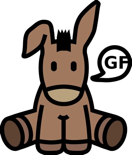 Outlined Donkey Toy Public Domain Vectors