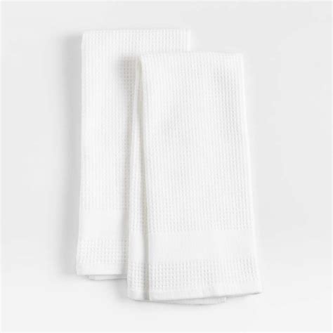 Waffle Terry White Organic Cotton Dish Towels Set Of 2 Reviews