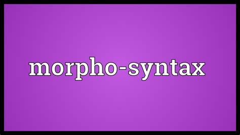 Morphosyntax. Class 1. Part 2 - YouTube