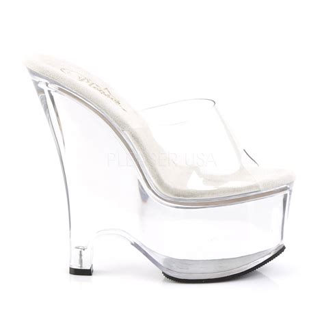 Pleaser Beau 601 Clear Wedges