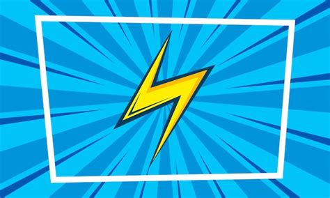 Premium Vector Cartoon Frame Blue Background With Thunder Illustration