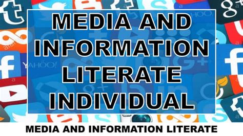 Media And Information Literacy Media And Information Literate Ppt