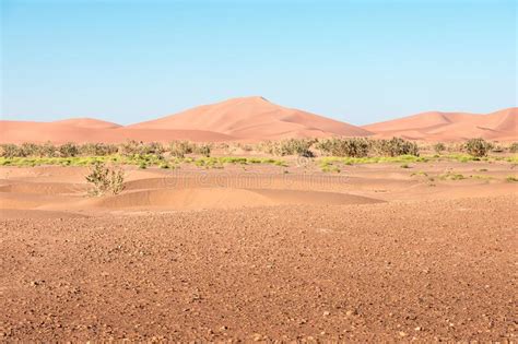 Wide Angle Landscape Shoot Of Dunes Of Erg Chigaga At The Gates Of The